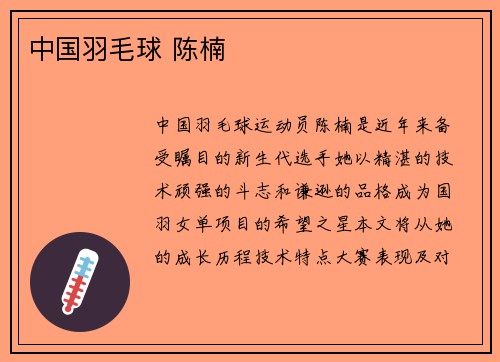 中国羽毛球 陈楠
